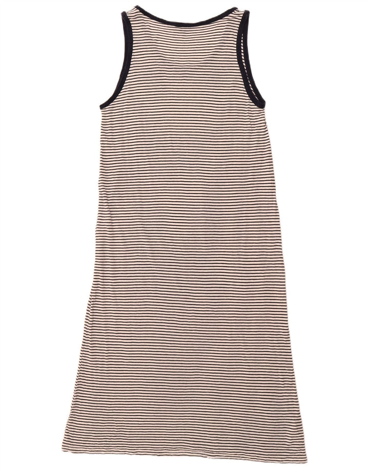 MASSIMO DUTTI Abito lungo senza maniche da donna UK 14 Grandi righe bianche