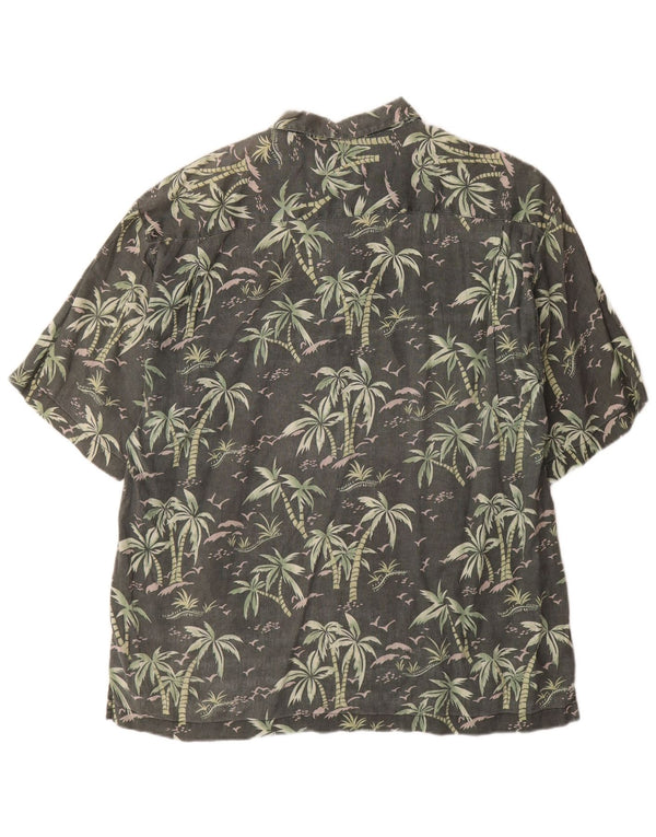 Camicia a maniche corte da uomo Tommy Bahama XL verde lino floreale hawaiano