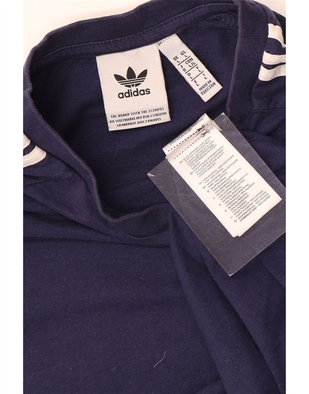 T-shirt da uomo Adidas Top Large in cotone blu navy