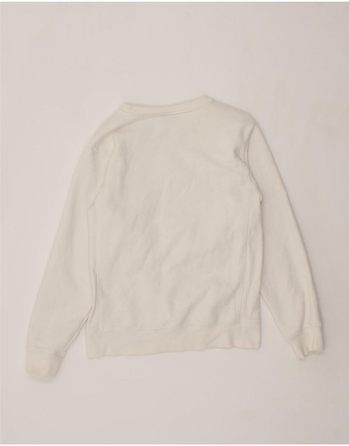 CHAMPION Womens Graphic Sweatshirt Jumper UK 14 Large White Polyester Vintage Champion and Second-Hand Champion from Messina Hembry 