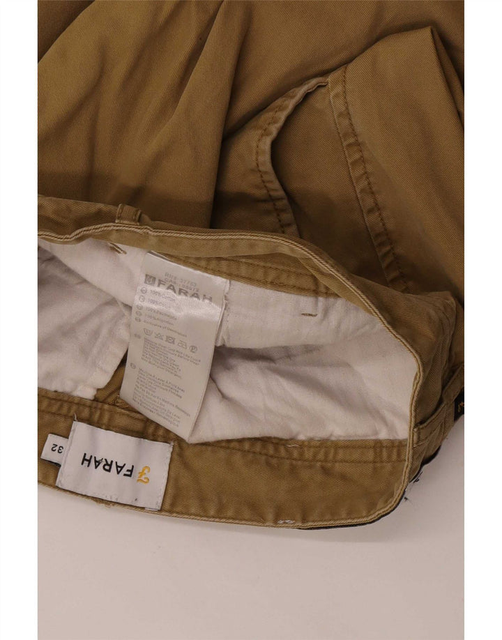 Pantaloncini chino da uomo Farah medi W32 cotone kaki