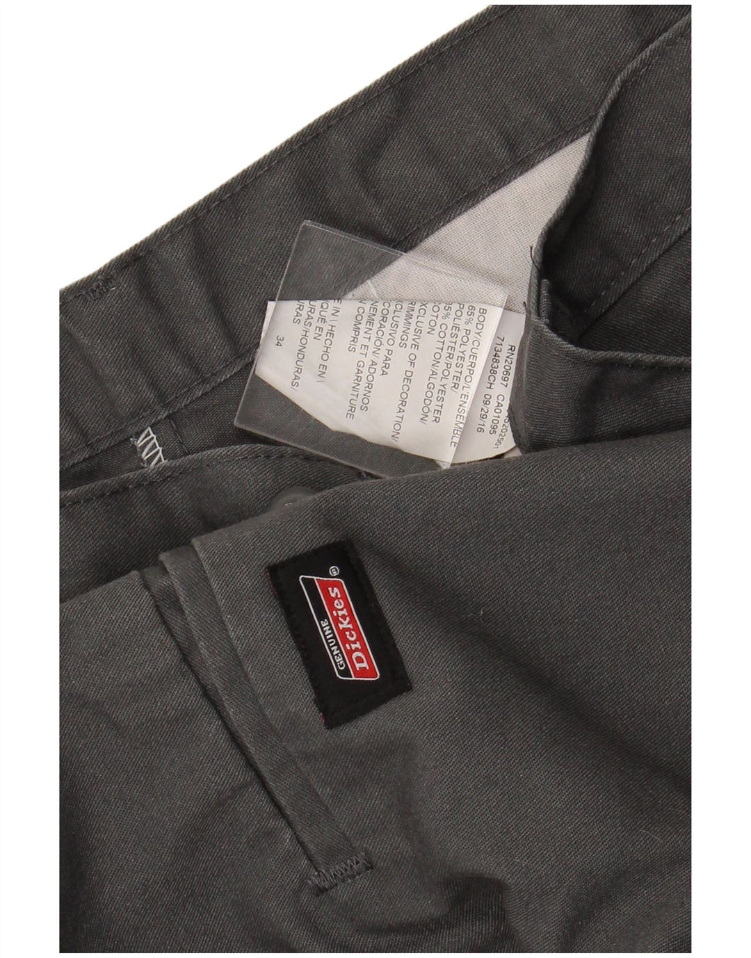 Pantaloncini chino da uomo DICKIES W34 Large in poliestere grigio
