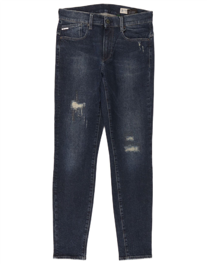 Jeans slim invecchiati da donna G-Star W28 L30 cotone blu