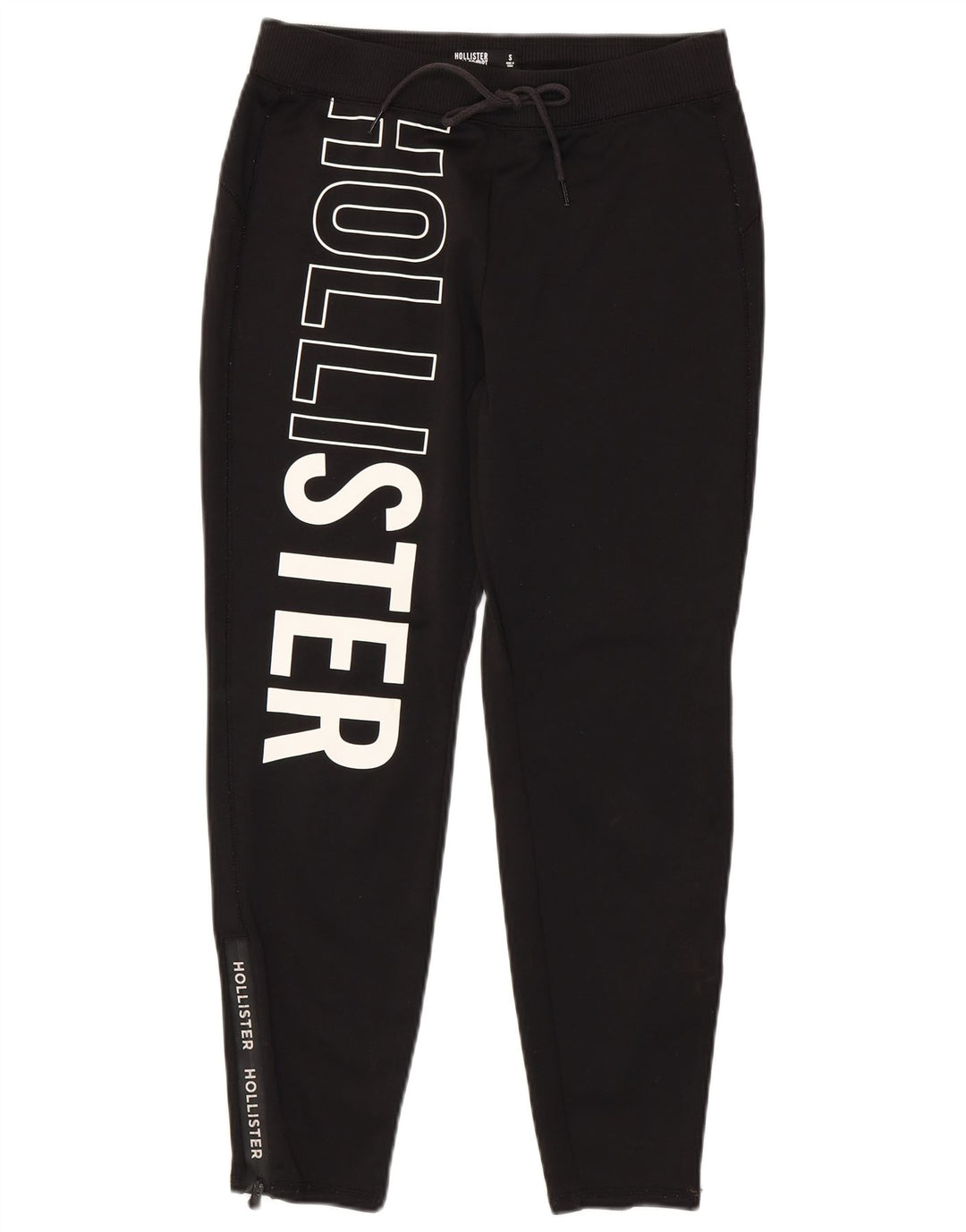 Pantaloni da tuta con grafica Hollister da uomo piccoli in poliestere nero