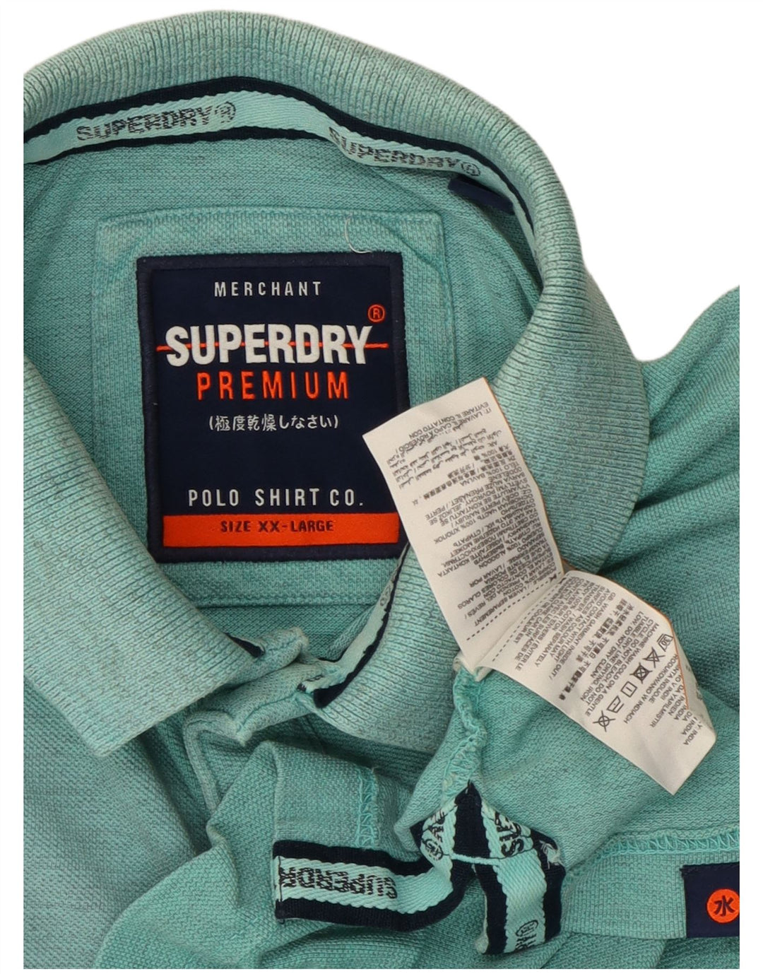 Polo da uomo Superdry 2XL in cotone turchese