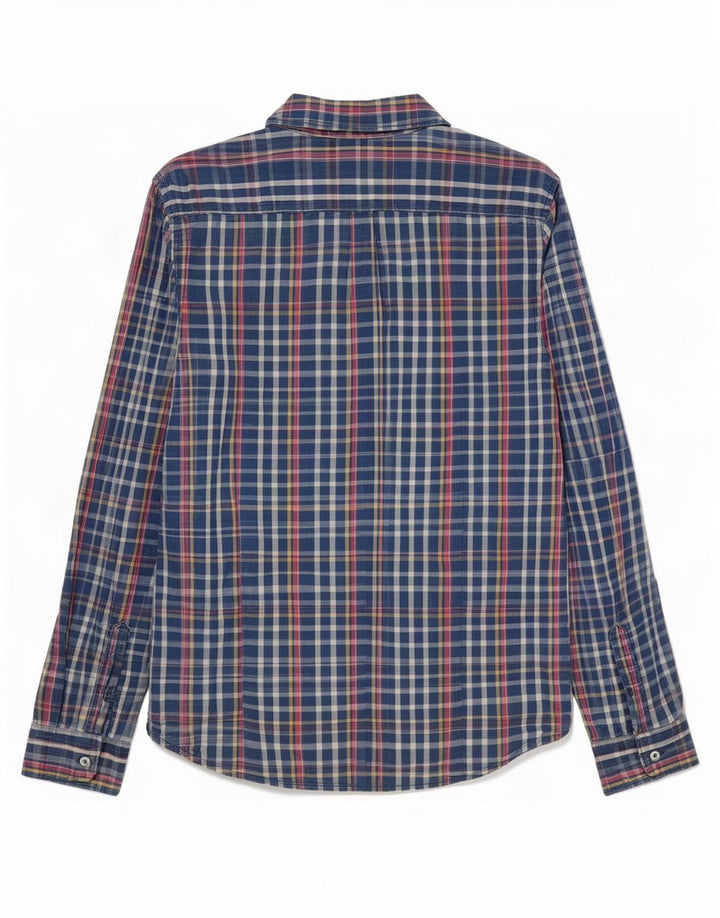 Camicia Napapijri da uomo geografica slim fit in cotone a quadri blu medio