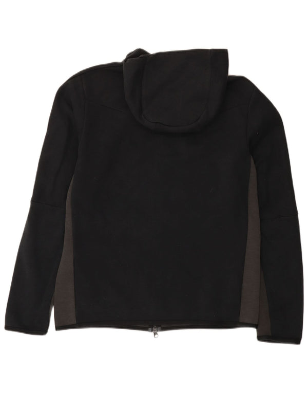 Felpa con cappuccio e zip Nike da uomo in cotone color block medio nero