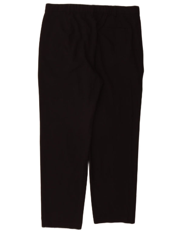 Pantaloni da abito a vita alta da donna Marks & Spencer UK 14 Large W32 L30 Nero