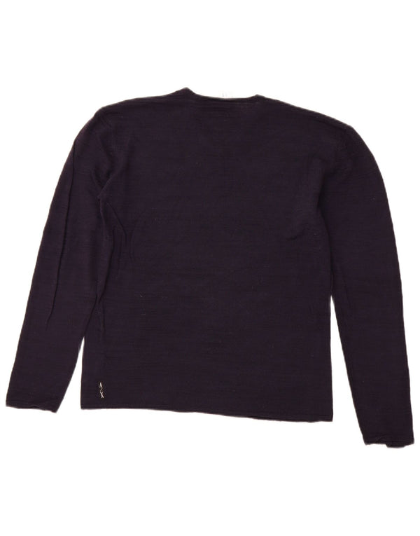 ARMANI EXCHANGE Maglione da donna con scollo a V UK 12 Medio Blu Navy