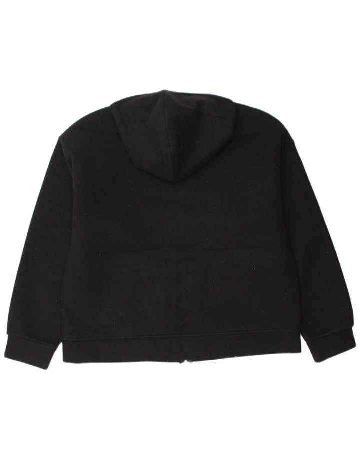 Giacca in pile con cappuccio da donna Zara UK 16 grande poliestere nero