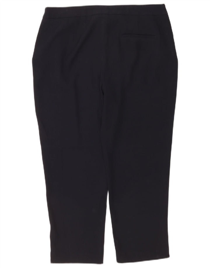 Pantaloni corti affusolati da donna Zara grandi W30 L25 poliestere blu navy