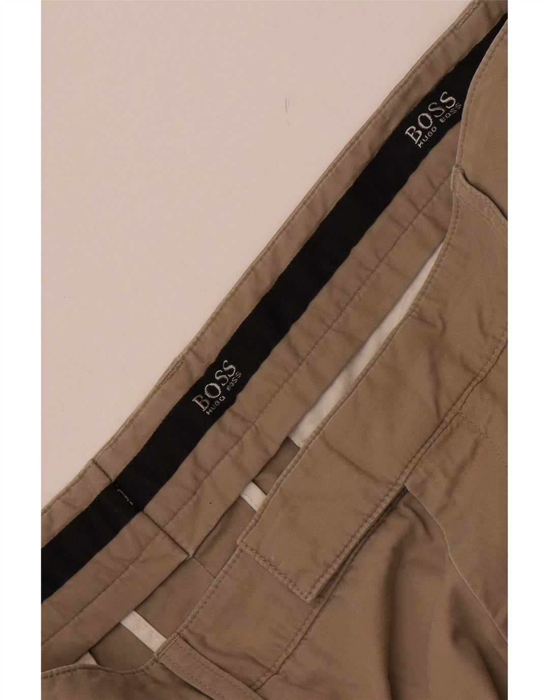 Pantaloni da abito dritti da uomo Hugo Boss W36 L33 Beige