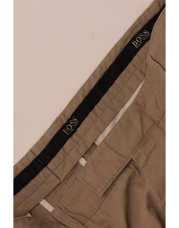 Pantaloni da abito dritti da uomo Hugo Boss W36 L33 Beige