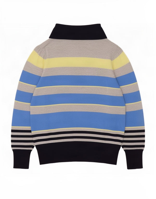 Maglione maglione a collo alto da donna Marks & Spencer UK 18 XL a righe blu