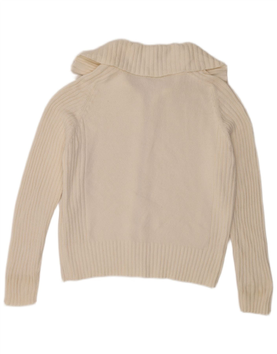 Maglione cardigan elasticizzato da donna Marks & Spencer UK 16 grande bianco
