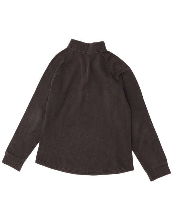 Top Adidas da donna con zip e collo a maniche lunghe UK 12/14 medio cotone nero