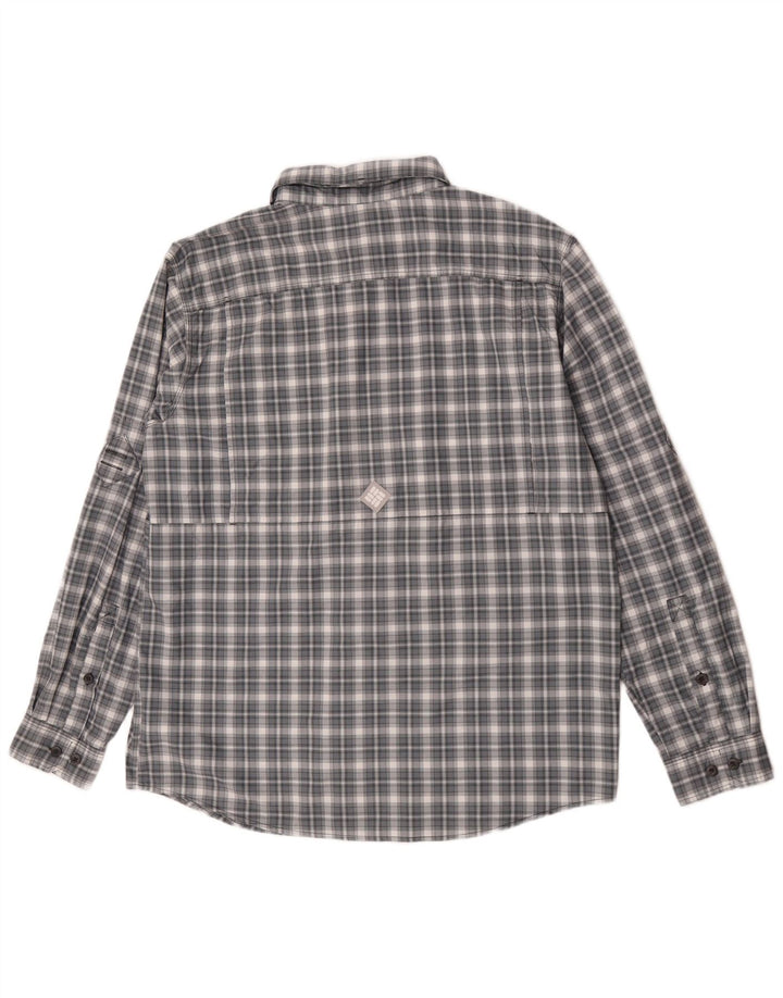 Camicia da uomo Columbia in nylon a quadri grigi grandi