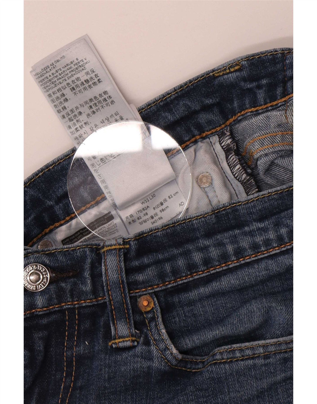 Jeans crop slim da donna Levi's W32 L26 cotone blu