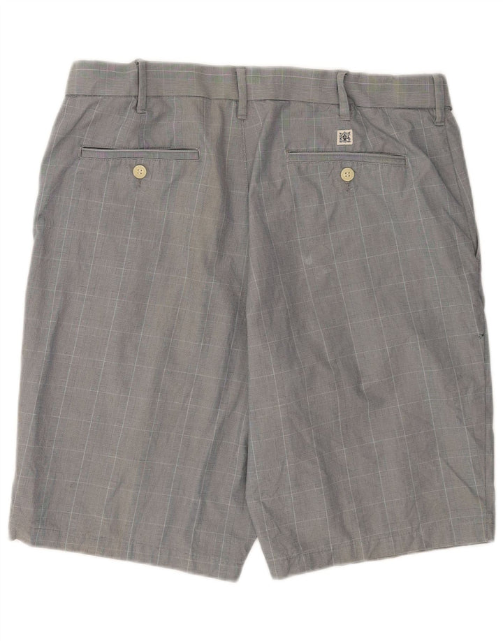 Pantaloncini chino da uomo Marks & Spencer W36 grande cotone a quadri grigi