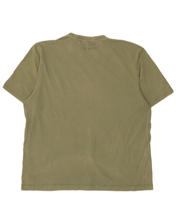 T-shirt da uomo Ted Baker taglia superiore 6 2XL cotone kaki