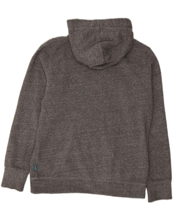 Felpa con cappuccio grafica da donna Superdry UK 14 grande cotone chiazzato grigio
