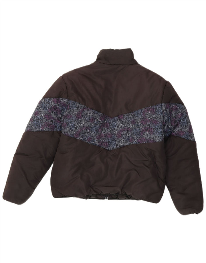 Giacca imbottita vestibilità ampia da donna Fila UK 14 poliestere Paisley nero medio