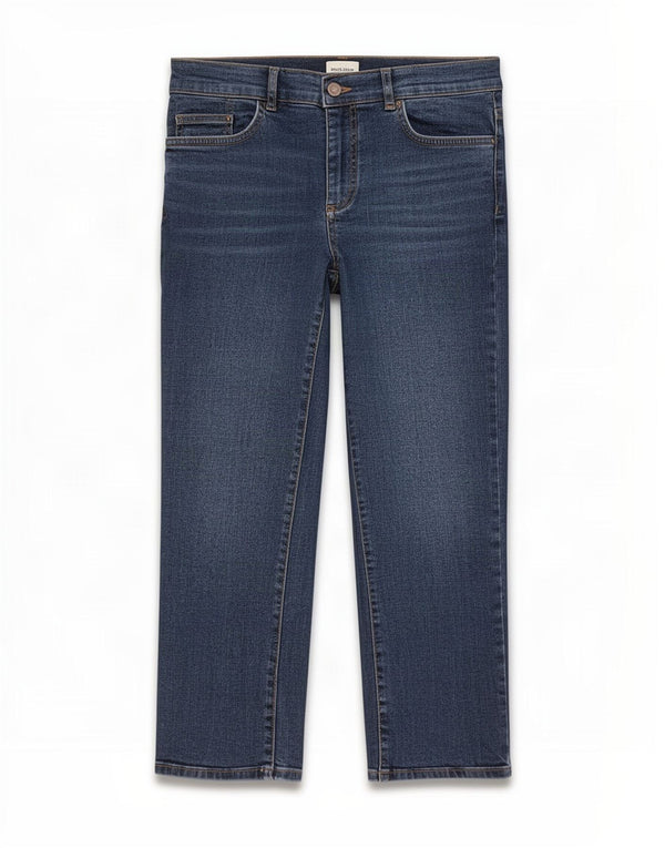 Jeans dritti tagliati da donna White Stuff UK 10 piccoli W28 L23 cotone blu