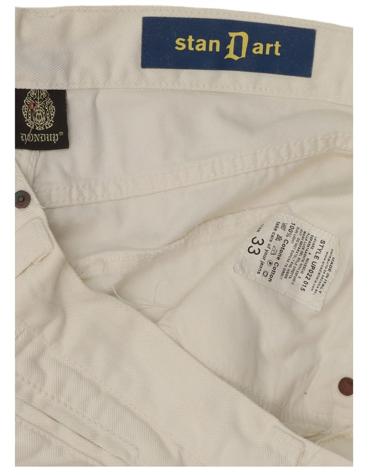 Dondup Jeans dritti Stan Dart da uomo W33 L32 cotone bianco