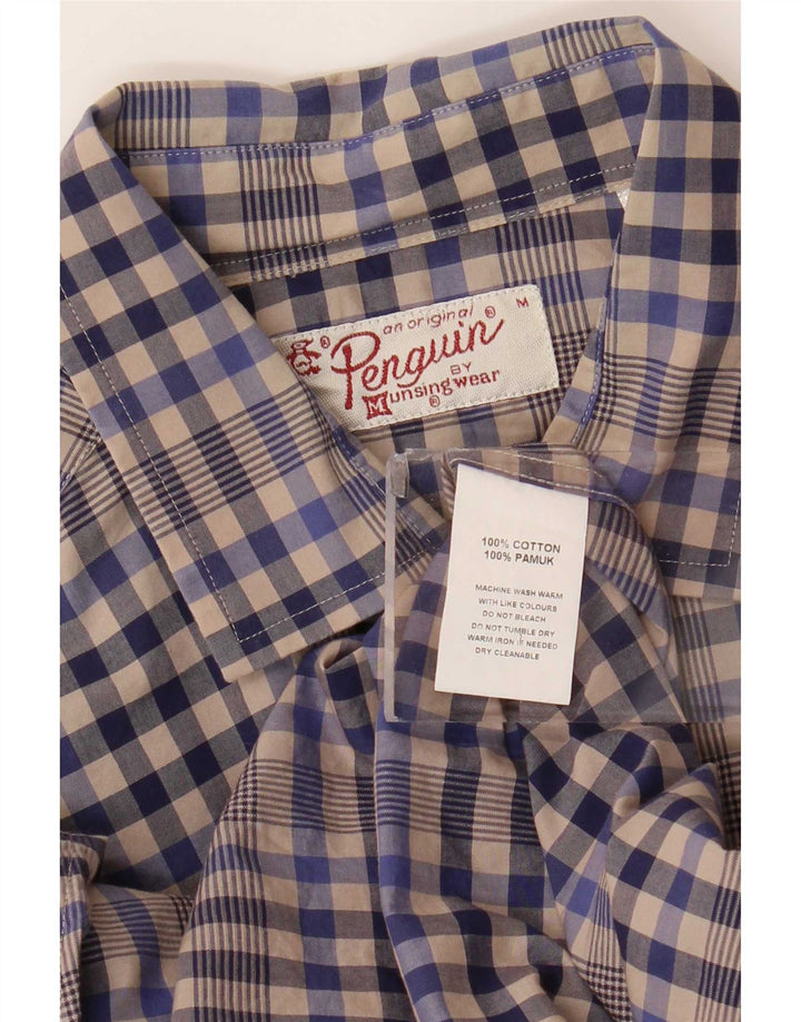 Camicia da uomo Penguin in cotone a quadretti grigio medio
