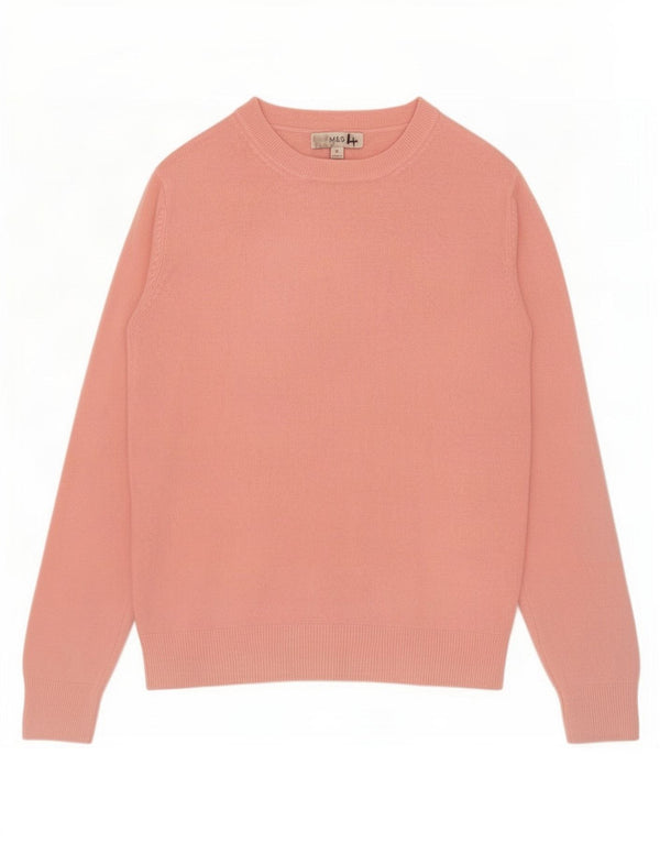 Maglione maglione con scollo a barca da donna Marks & Spencer UK 12 Acrilico rosa medio