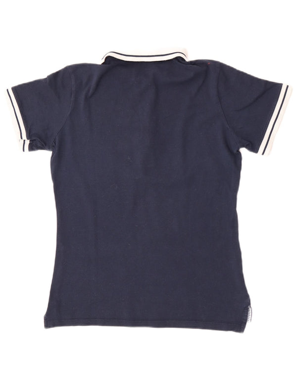 Polo da rugby da donna Boggi UK 12 cotone color block blu navy medio