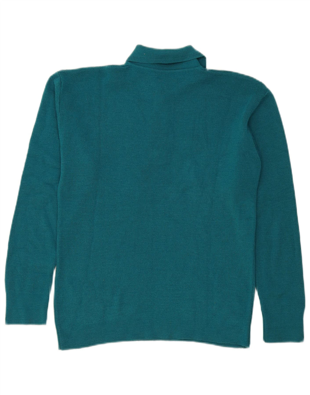 Maglione vintage da donna con collo a polo UK 14 Blu medio
