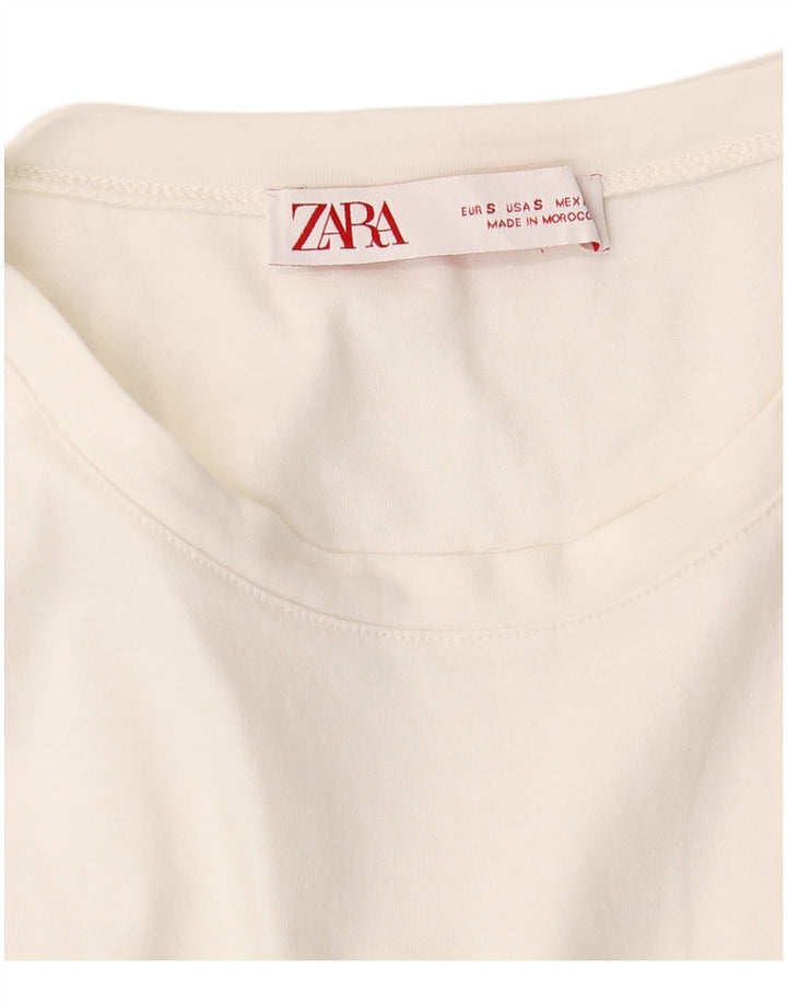 T-shirt da donna ZARA Top UK 10 piccola bianca