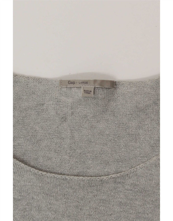 Top grafico da donna Gap manica 3/4 UK 16 grande grigio