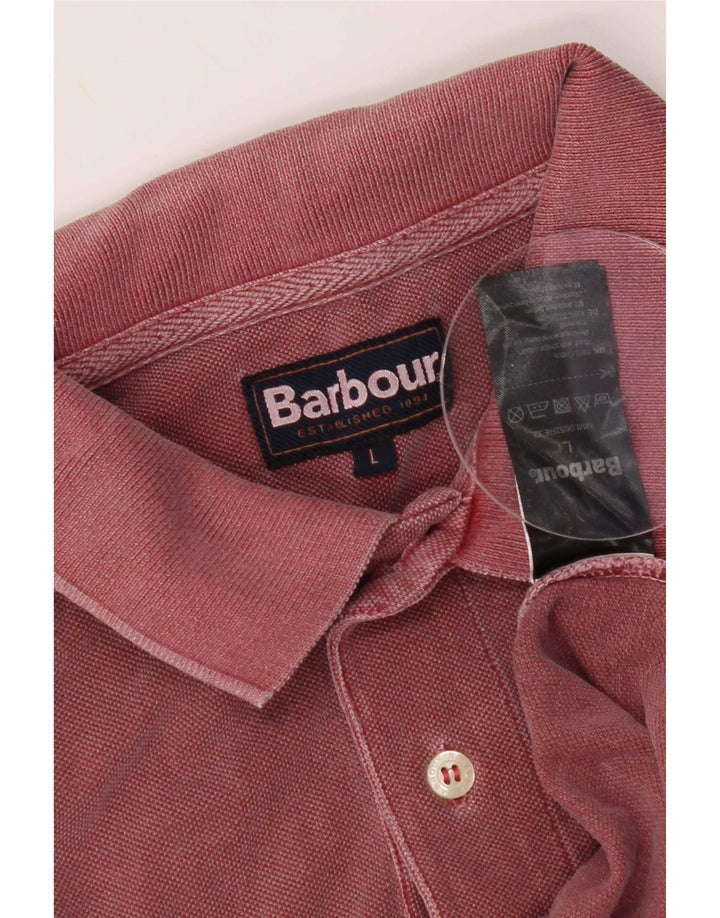 Polo da uomo Barbour grande in cotone rosso
