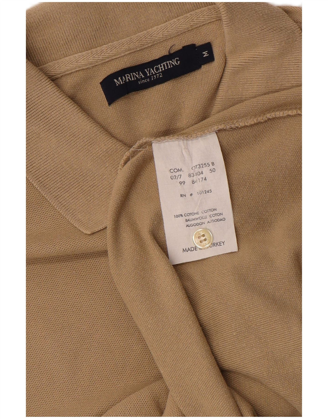 Polo da uomo Marina Yachting in cotone beige medio