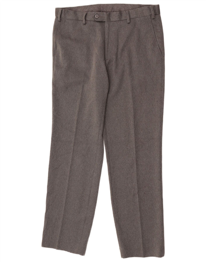 Pantaloni da abito dritti su misura da uomo Marks & Spencer W34 L31 grigi
