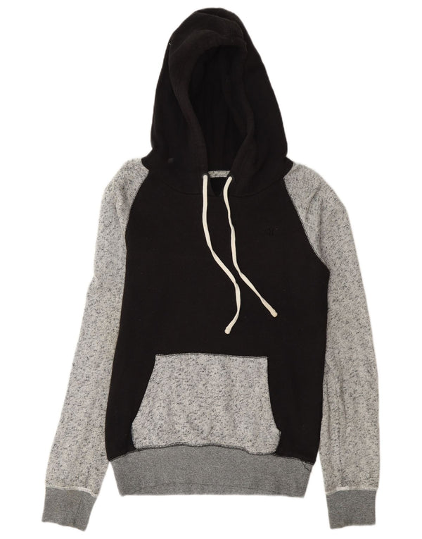 Felpa con cappuccio da uomo Hurley XS in cotone color block nero
