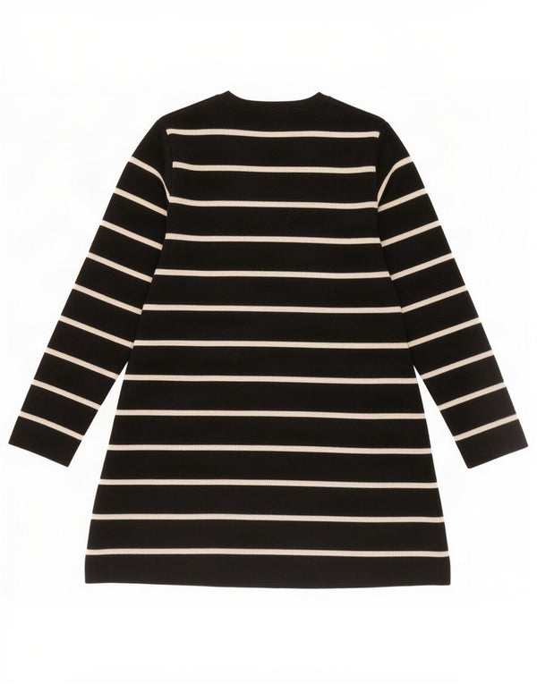 Abito maglione a maniche lunghe da donna Zara UK 12 Viscosa a righe nere medie