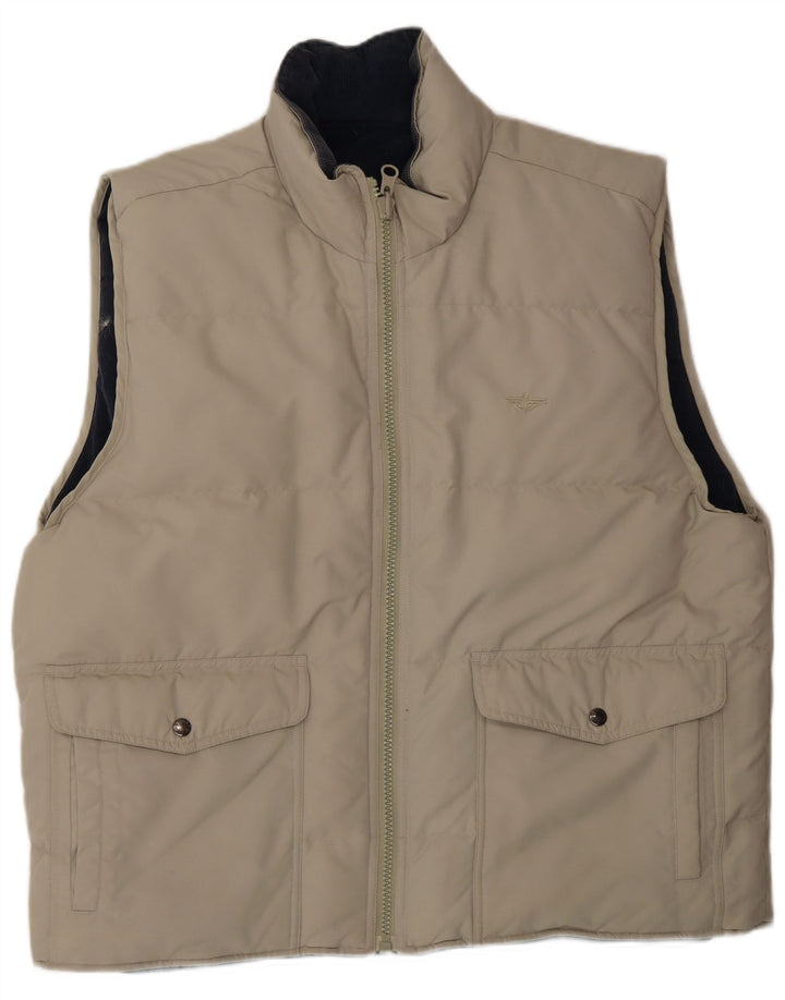 Dockers Gilet imbottito reversibile da uomo UK 44 2XL Poliestere beige