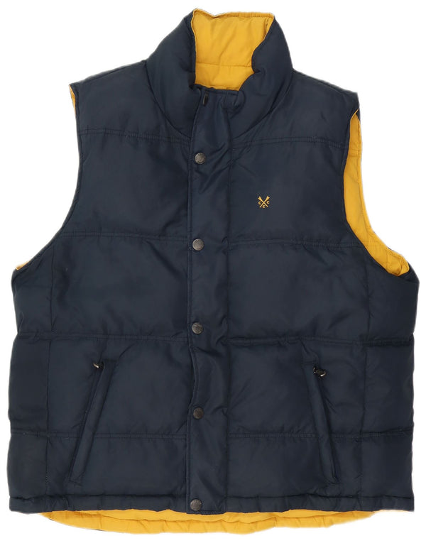 Crew Clothing Gilet imbottito reversibile da uomo UK 44 2XL Poliestere blu navy