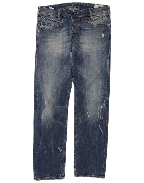 DIESEL Jeans dritti da uomo Poiak W33 L32 cotone blu navy