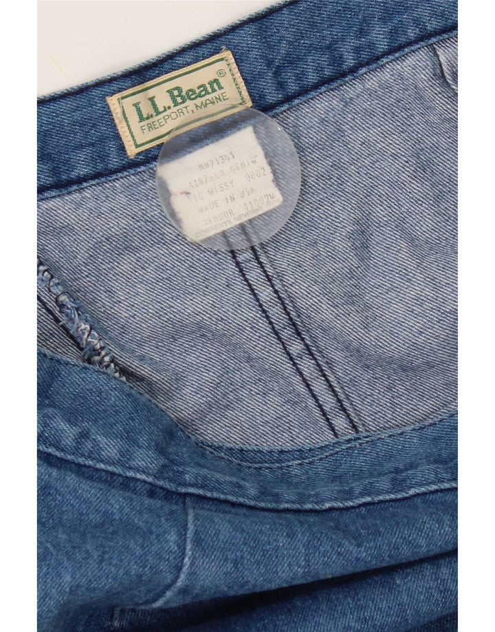 Gonna a portafoglio in denim da donna L.L.Bean W32 grande cotone blu