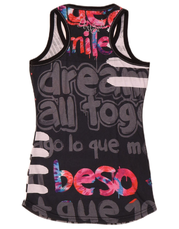 Desigual Gilet grafico da donna Top UK 6 XS Nero a righe