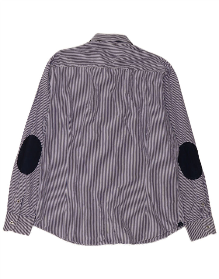 MASSIMO DUTTI Camicia Uomo XL Blu Gessato