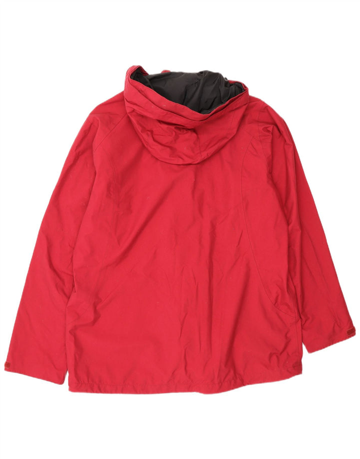 Giacca antipioggia con cappuccio da donna Jack Wolfskin UK 14/16 Large Rosso Poliammide