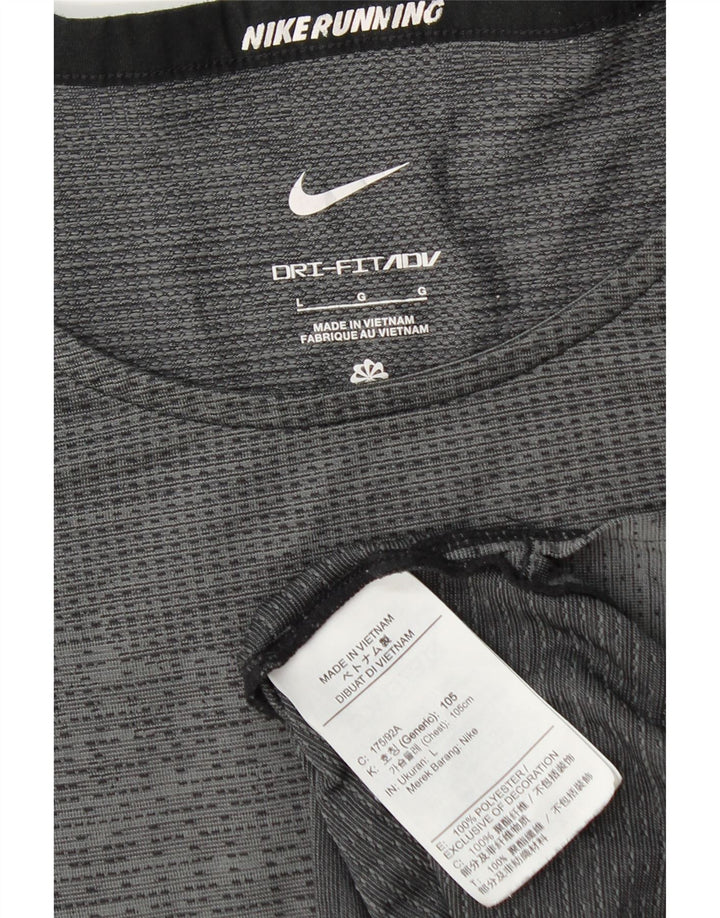 T-shirt Nike Dri Fit da uomo, grande, in poliestere grigio