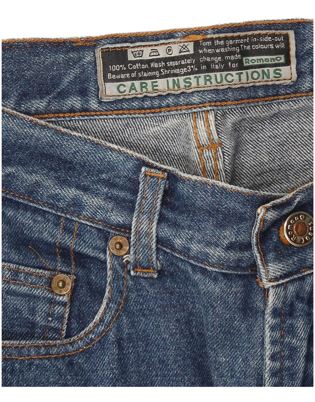 Jeans slim a vita alta da donna Romano W28 L27 cotone blu