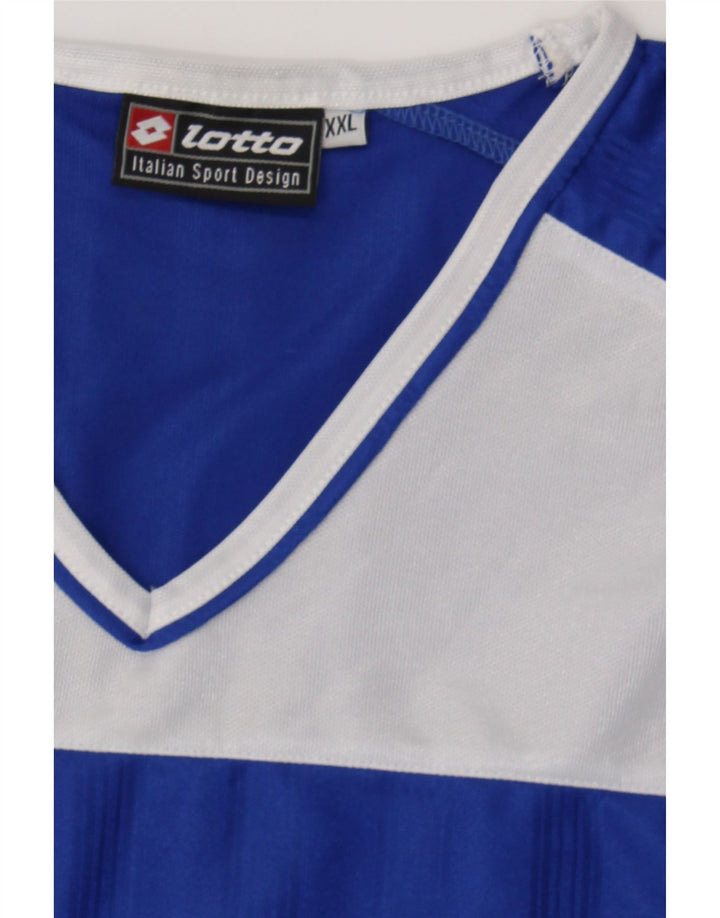LOTTO Mens Graphic T-Shirt Top 2XL Blue Colourblock Polyester Vintage Lotto and Second-Hand Lotto from Messina Hembry 