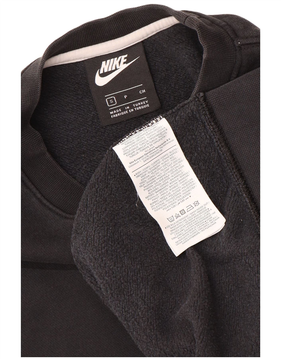 Felpa da uomo ampia NIKE, maglione piccolo in cotone nero
